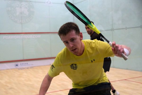 Nathan Lake playing squash at Hong Kong FC Open he climbs to #3 in the England Squash Ratings Review